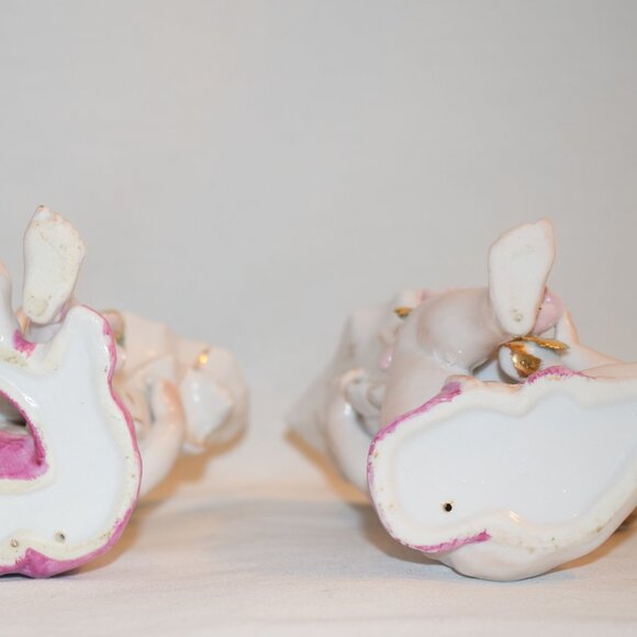 Vintage Pair Porcelain Cherub Cornucopia Figurines - Picture 10 of 10